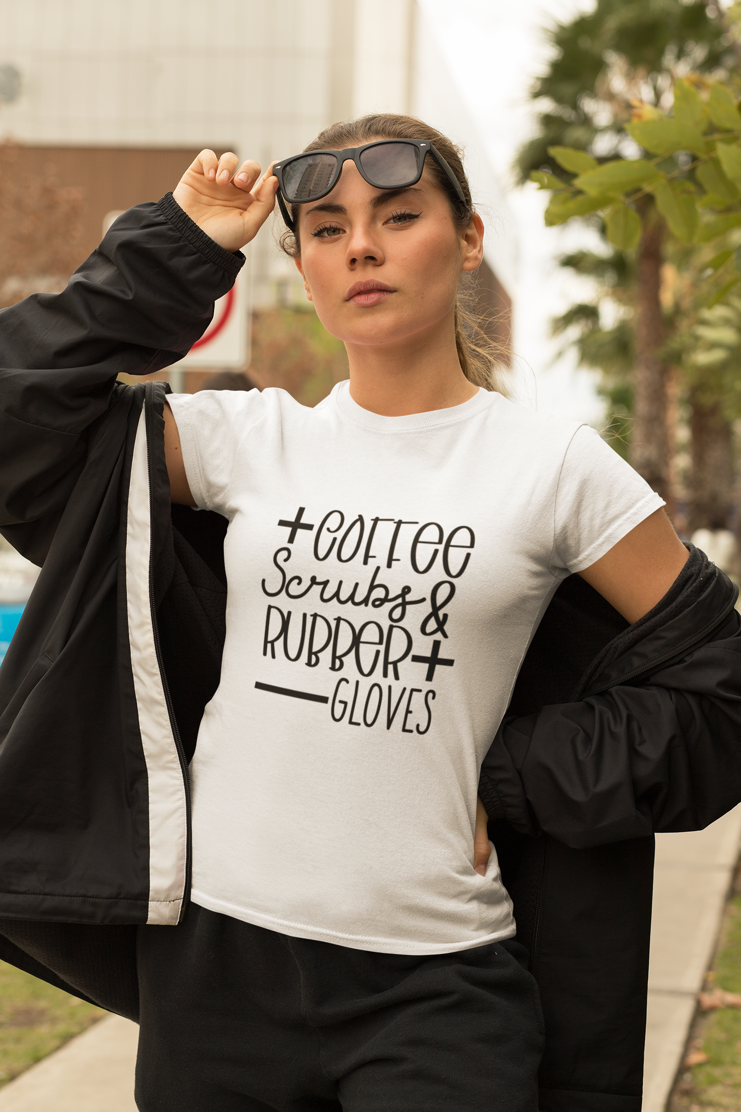 Coffee Scrubs & Rubber Gloves T-Shirt - Women