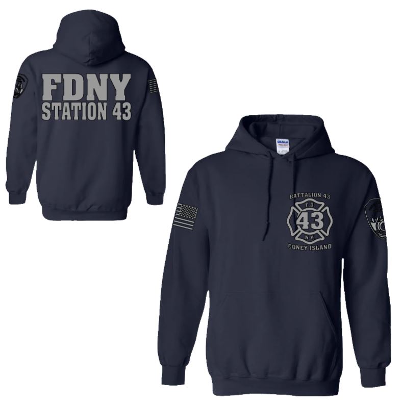 Gildan FDNY Station 43 Reflective Pullover Hoodie - Unisex